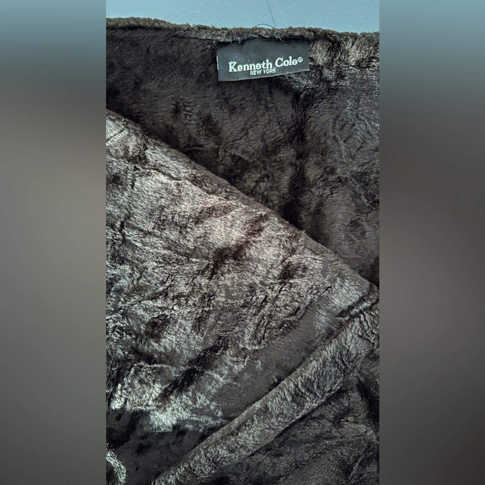 Kenneth Cole New York - Faux Fur Scarf - Color: Chocolate Brown. 9”W x 56”L.